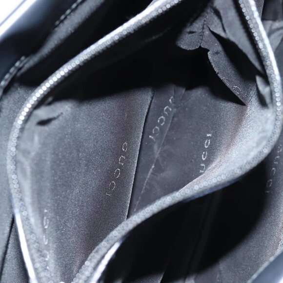 GUCCI Bamboo Hand Bag Leather 2way Black 002 1016 Auth 133424 - Picture 14 of 16